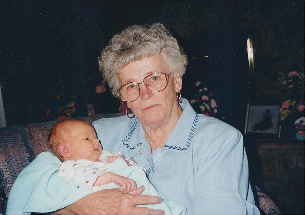 Granny holding a baby